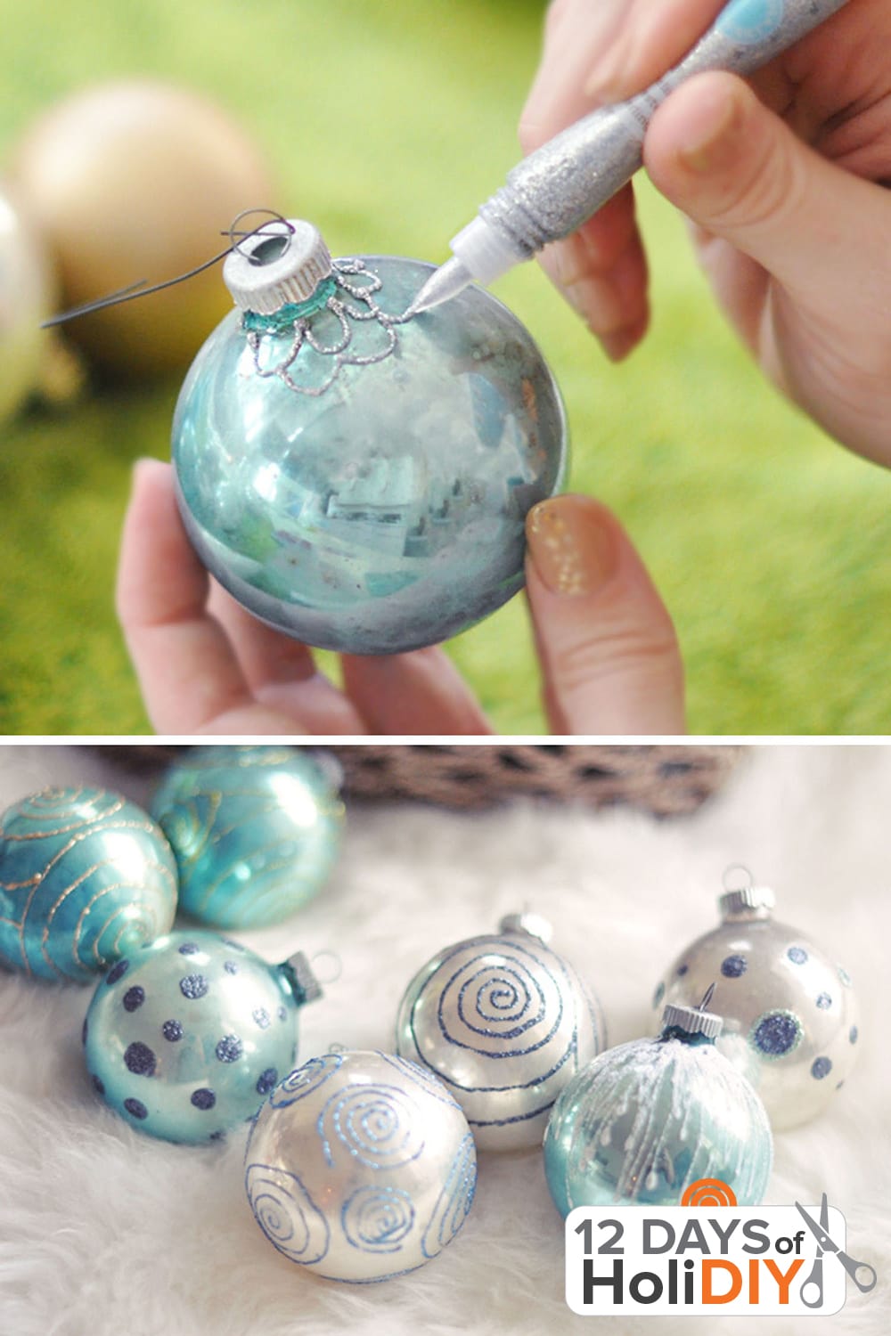 Glitter Painted Holiday Centerpiece - TidyMom®