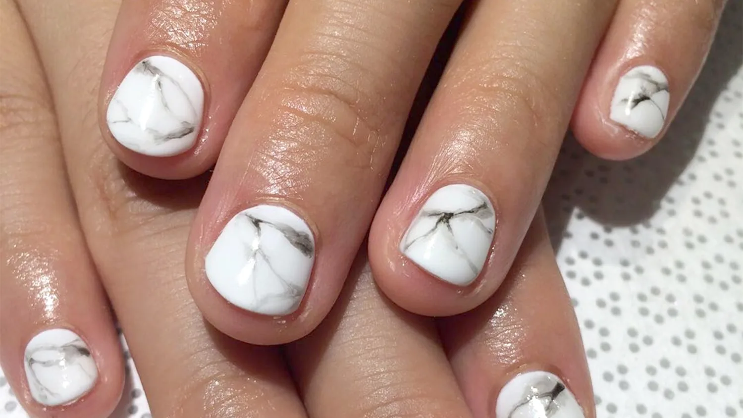 White Marble Nails