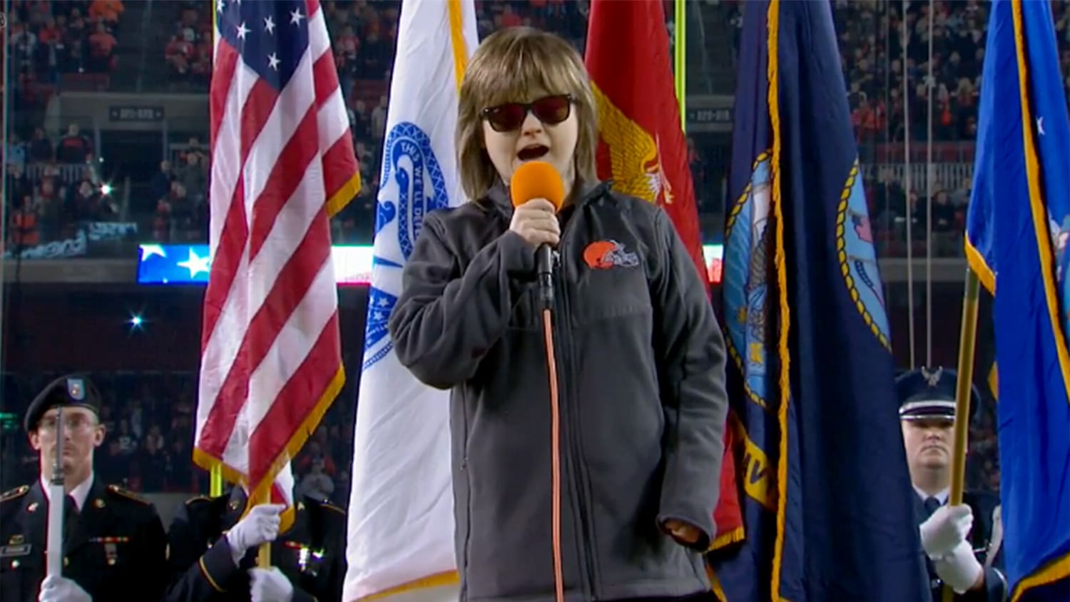 Who sings the National Anthem on Monday Night Football this week?