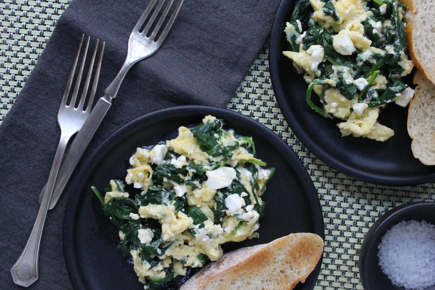 Healthy Mediterranean Feta Egg Scramble