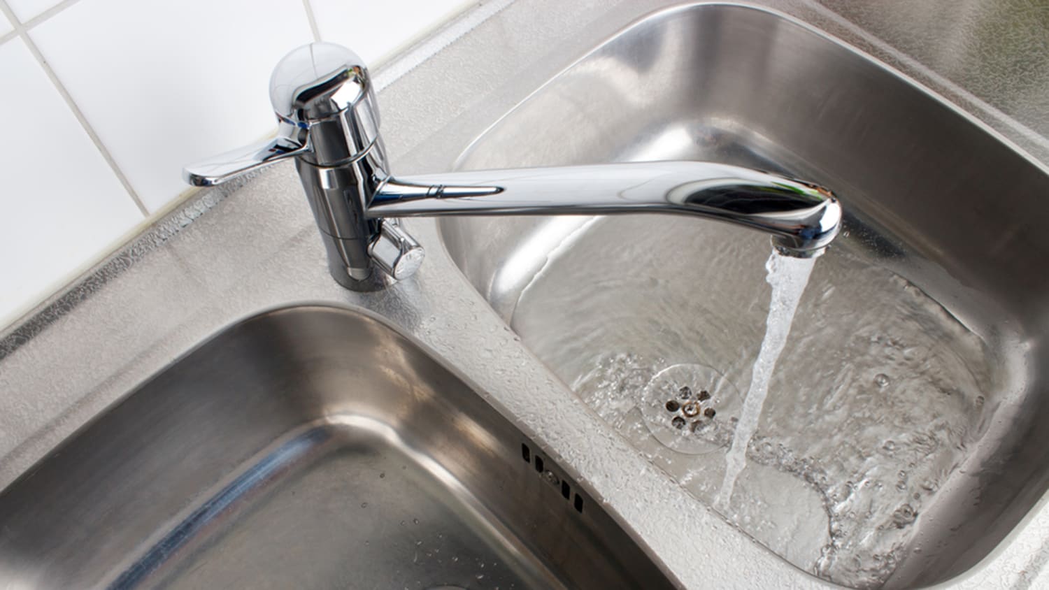 standing water in both kitchen sink