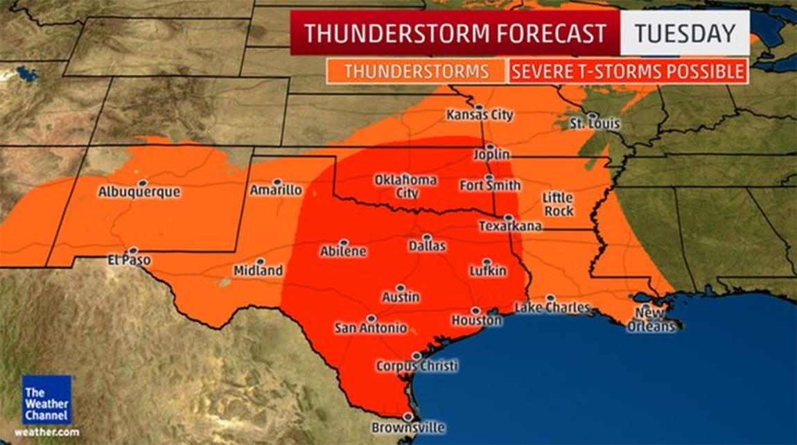 Severe And Tornado Threat Today For North Texas Including Dallas - Videos  from The Weather Channel