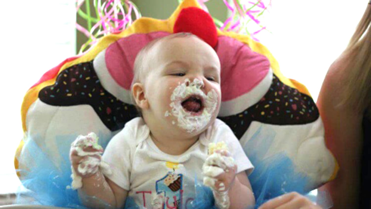 Parents share funny birthday cake photos as kids turn 1