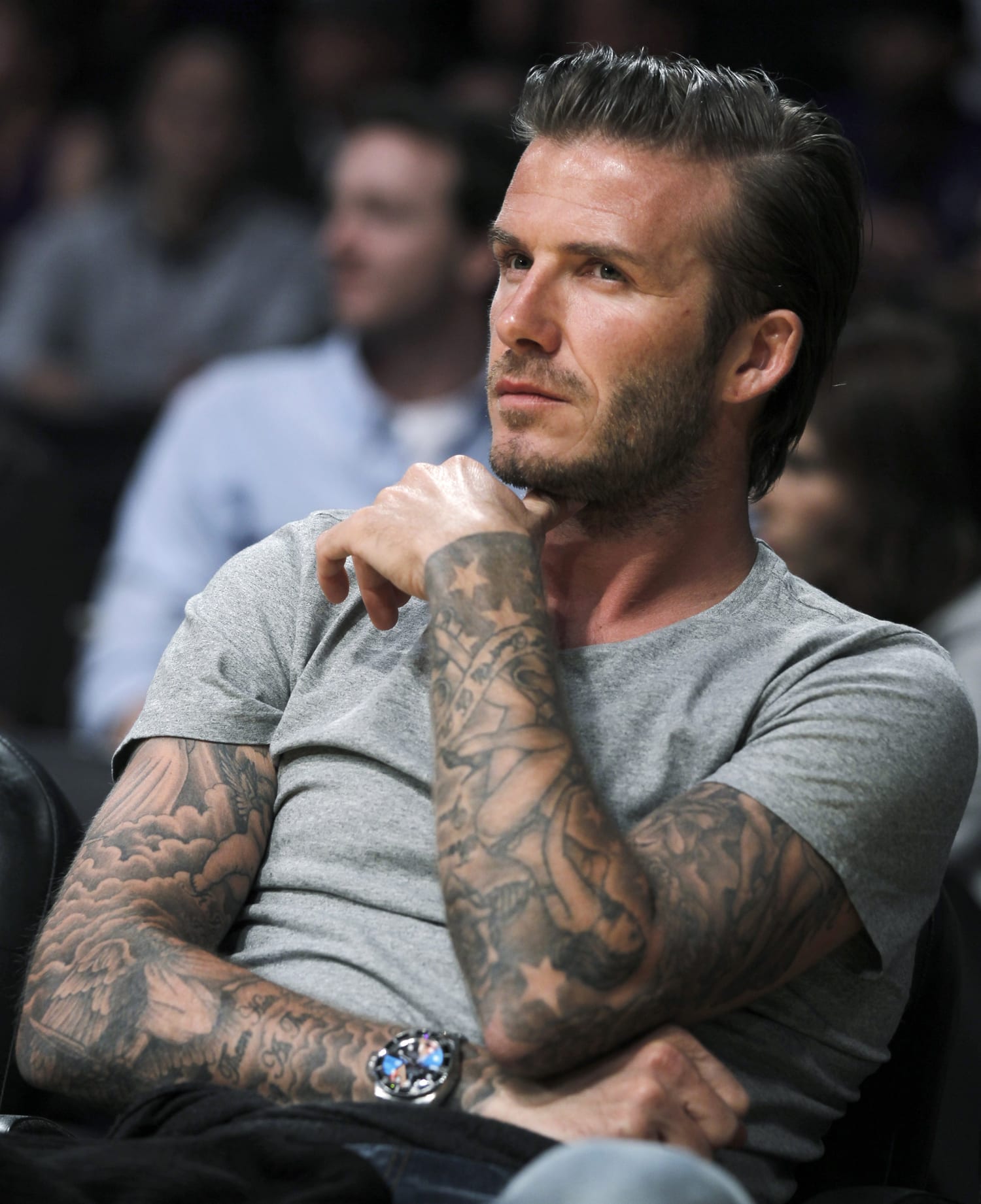David Beckham shows off new tattoo captioned 'The end' in Snapchat video |  Daily Mail Online