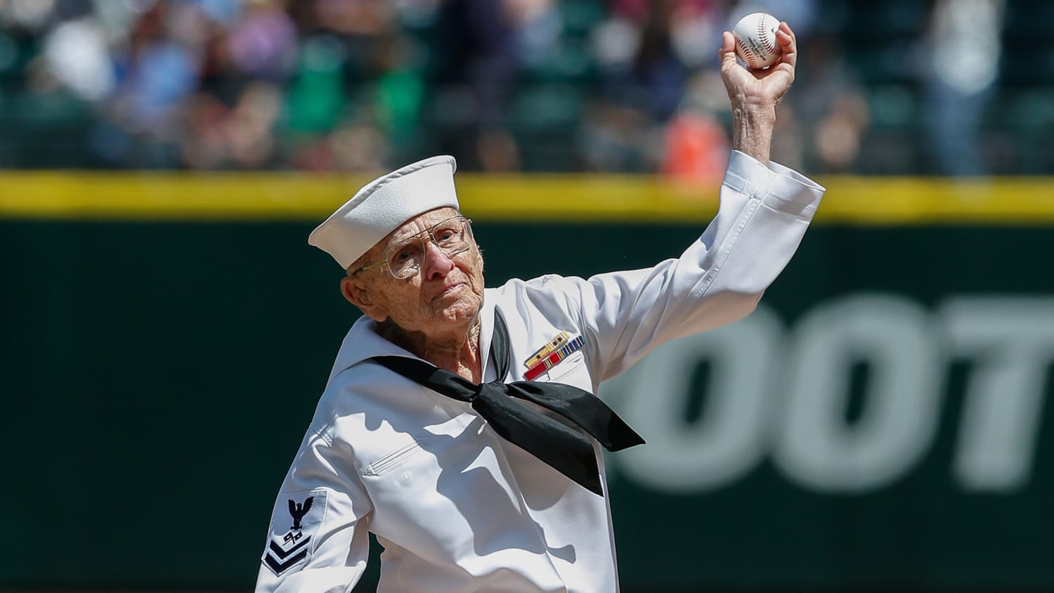 100-year-old World War II veteran throws first pitch at Syracuse