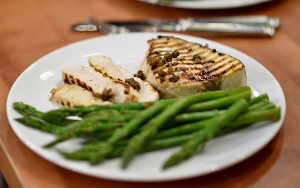 Grill up Carson's favorite swordfish recipe with crispy capers