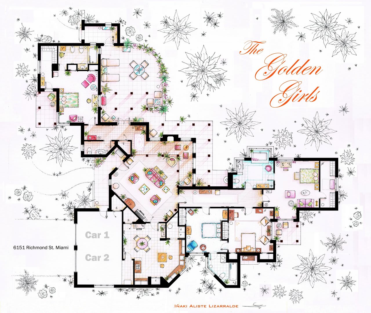 Artist Draws Beautiful Floor Plans Of Famous Tv Show Homes