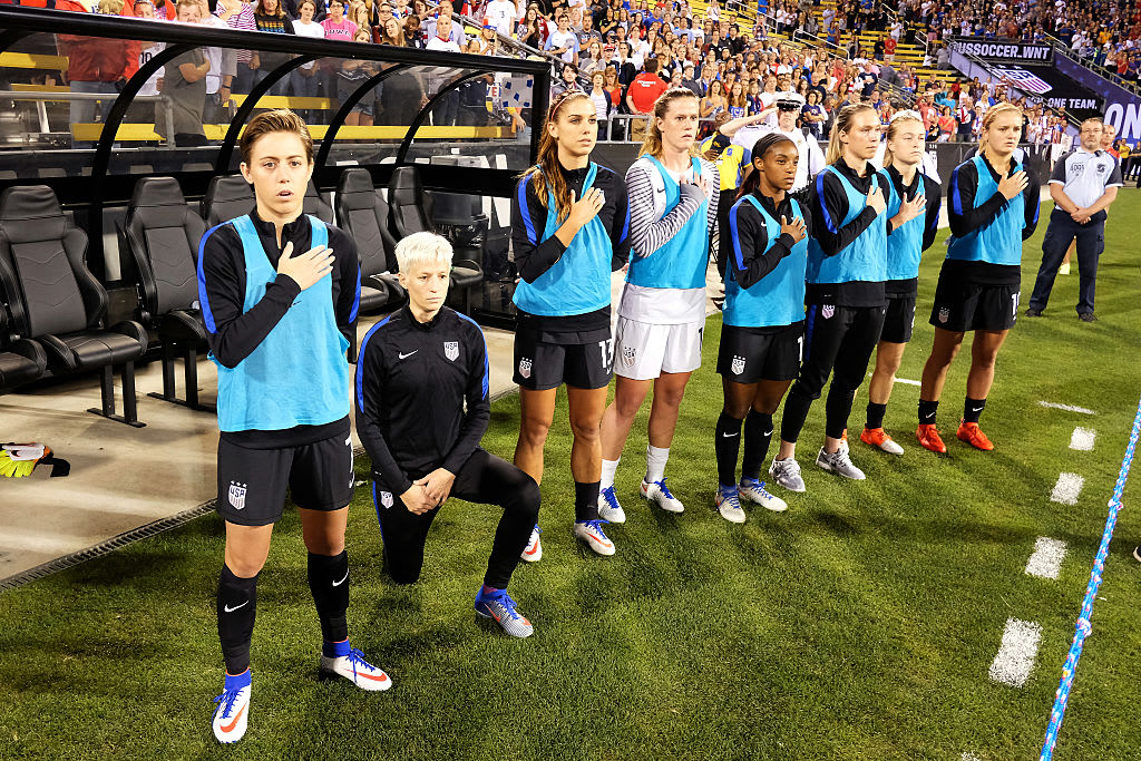 Megan Rapinoe Kneels at Her Soccer Game in Solidarity with Colin