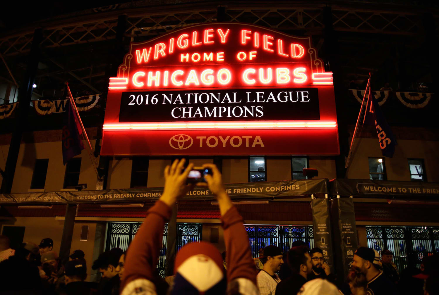 Wrigley Field Home Of Chicago Cubs Cubs Win!!! Sign