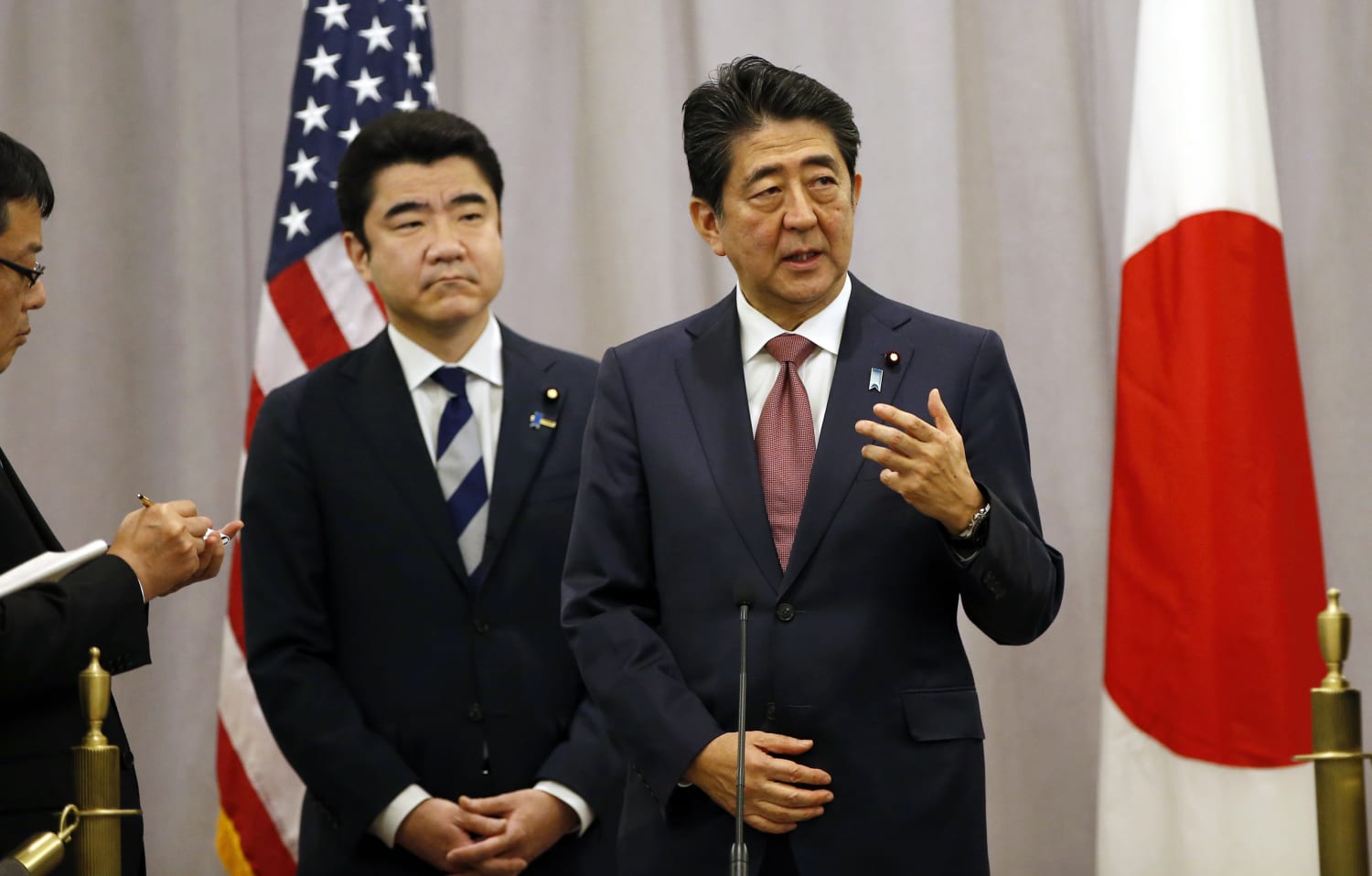 Japanese Prime Minister Shinzo Abe Meets With Donald Trump