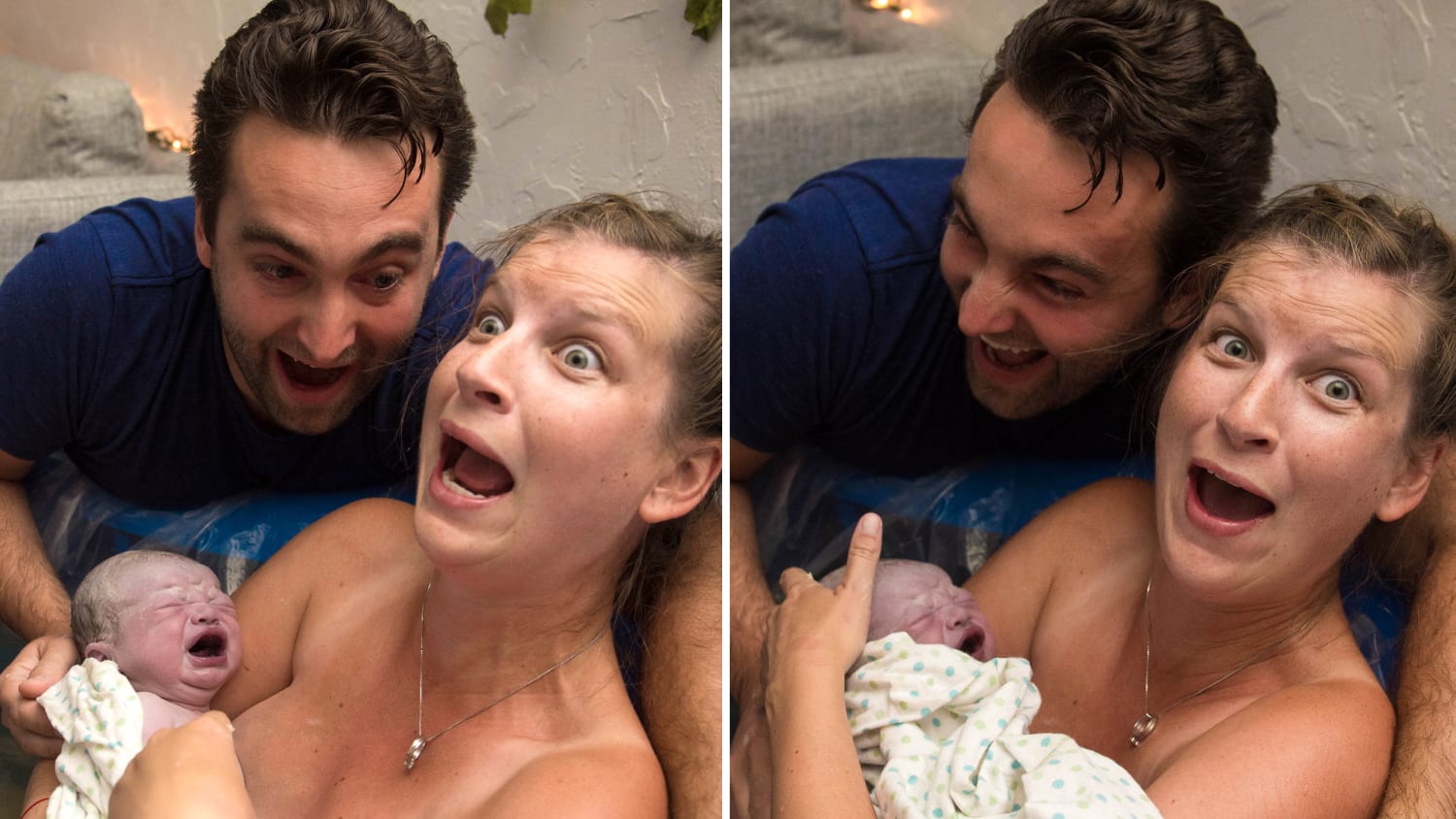 Photos capture hilarious moment mom finds out baby is a image