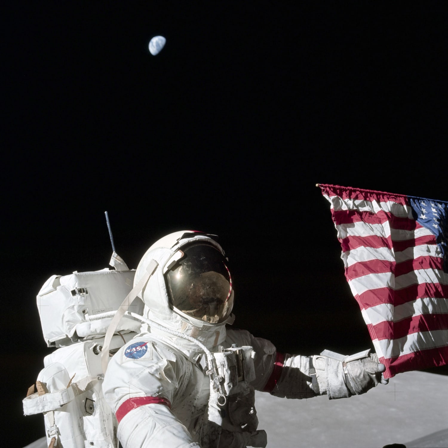 An american astronaut walked on the moon