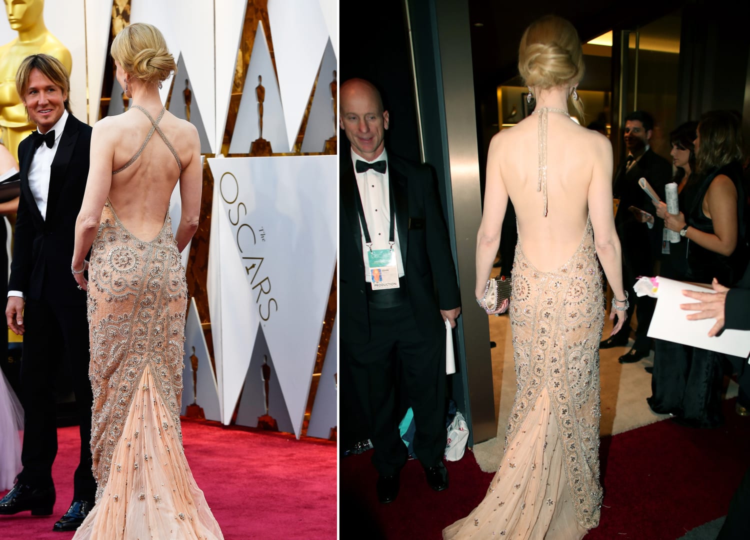 Margot Robbie sewed her Chanel gown back together during the Oscars