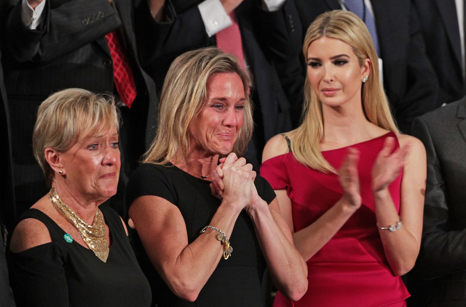 Getty ImagesTrump Honors Tearful Wife of Slain Navy