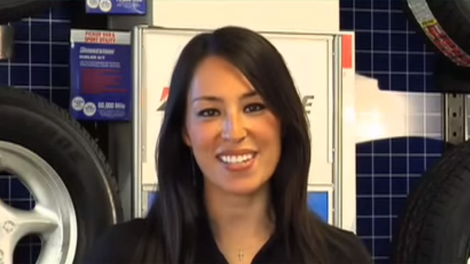 Watch Joanna Gaines get her TV start in a tire commercial.