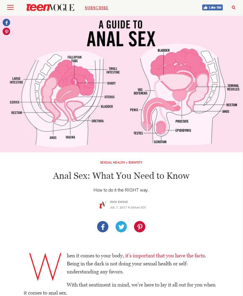 Anal sex education