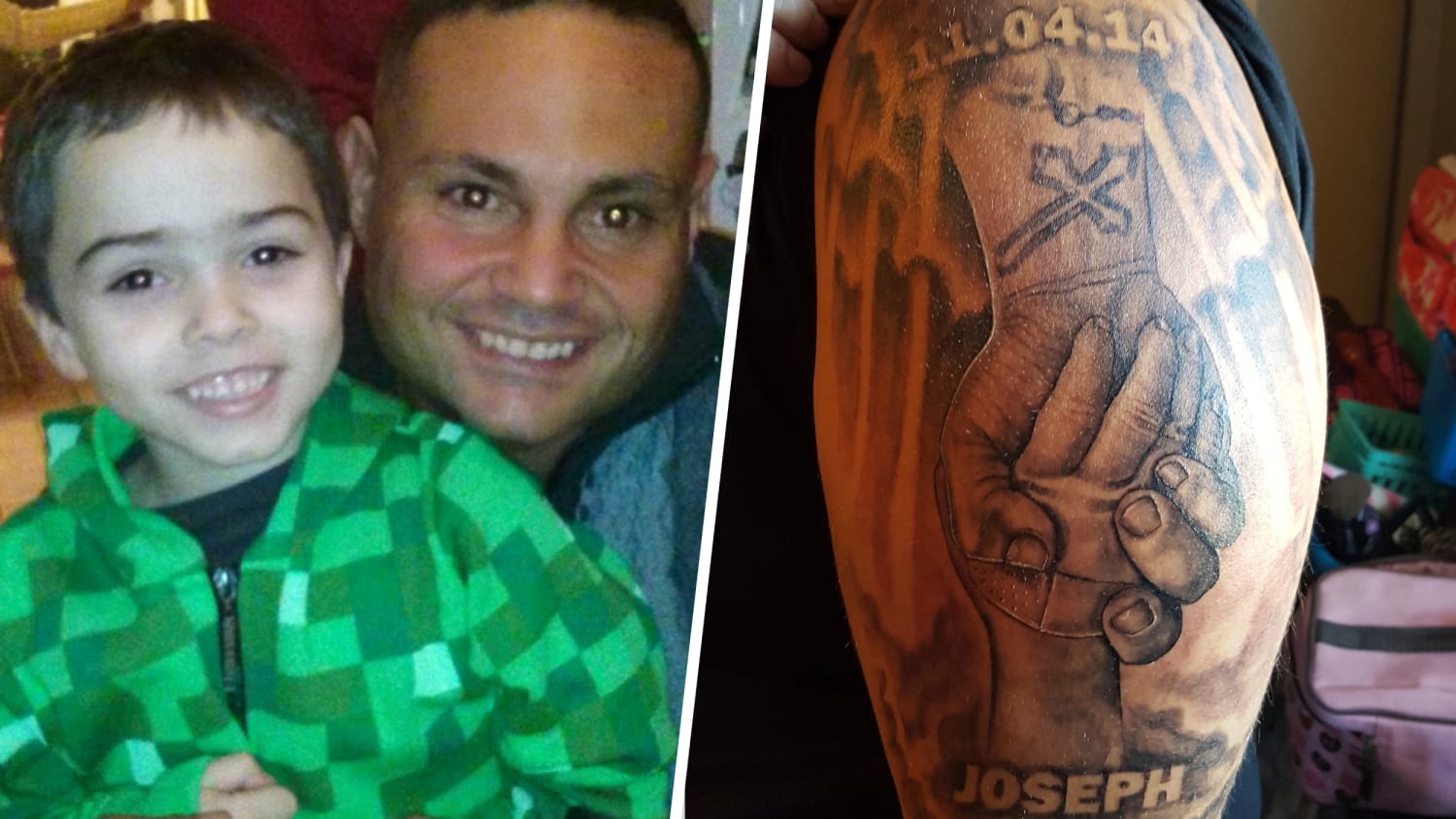Dad gets touching tribute tattoo after son's death