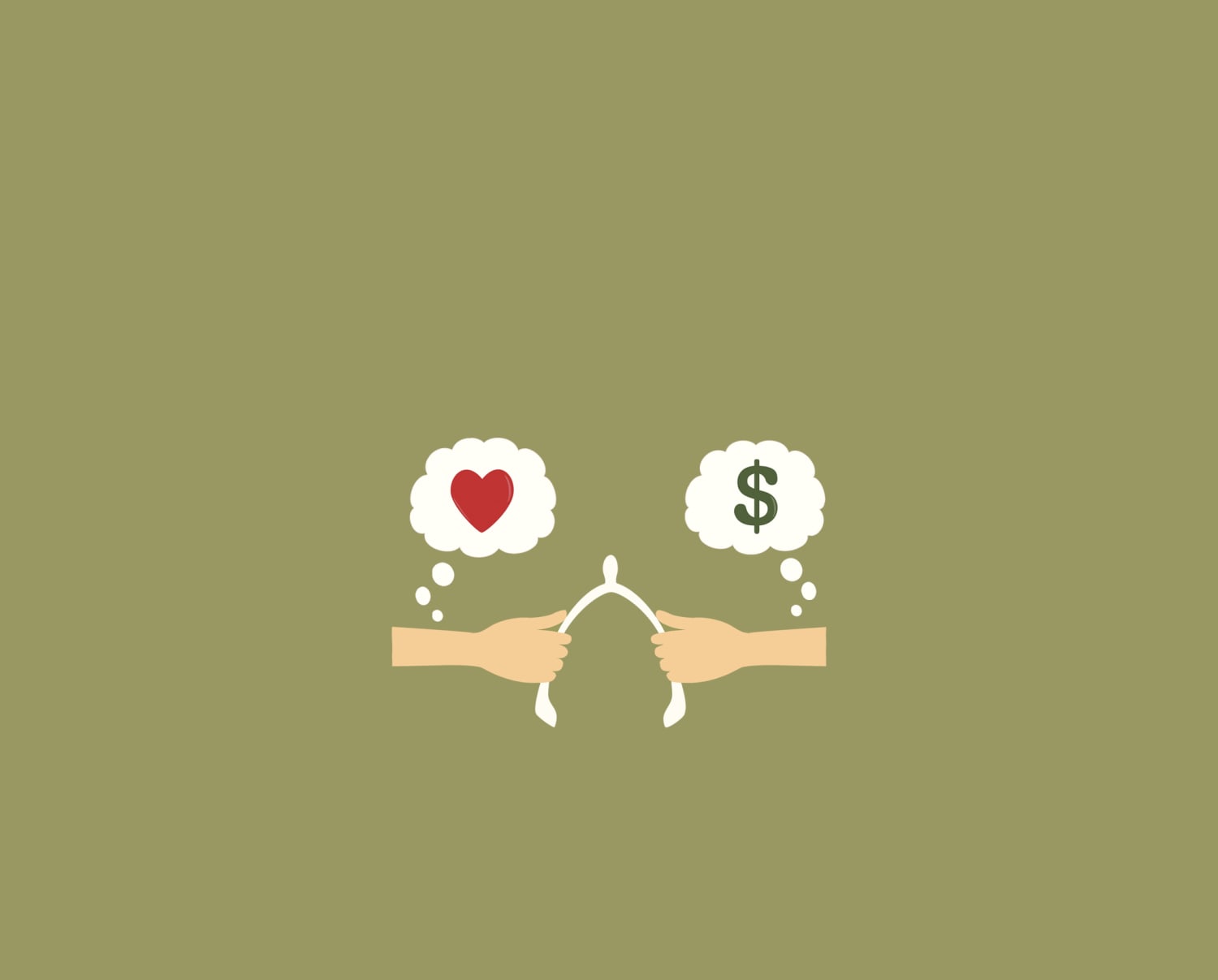 Couple discussing love and money decisions together