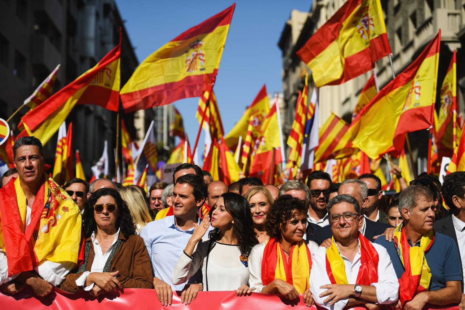 Thousands Protest In Barcelona Against Catalan Independence