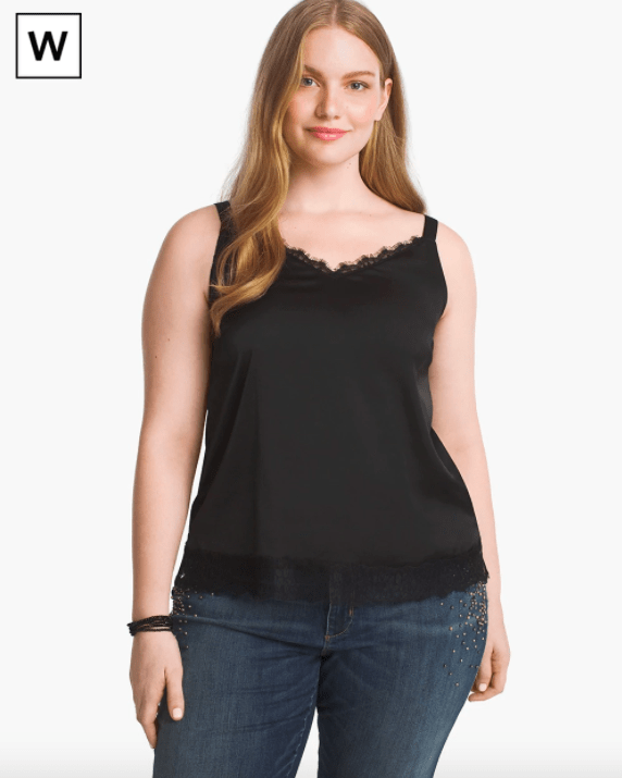 White House Black Market Outlet WHBM Lace-Up Tank Top