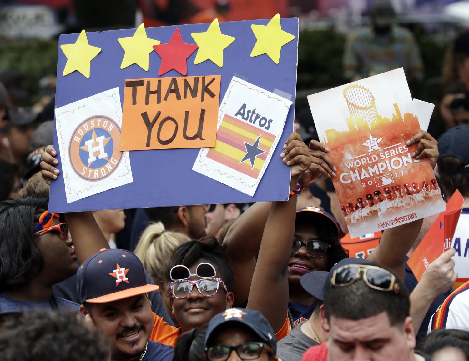 PURE JOY: See the smiles on the field as the Houston Astros celebrate  another World Championship