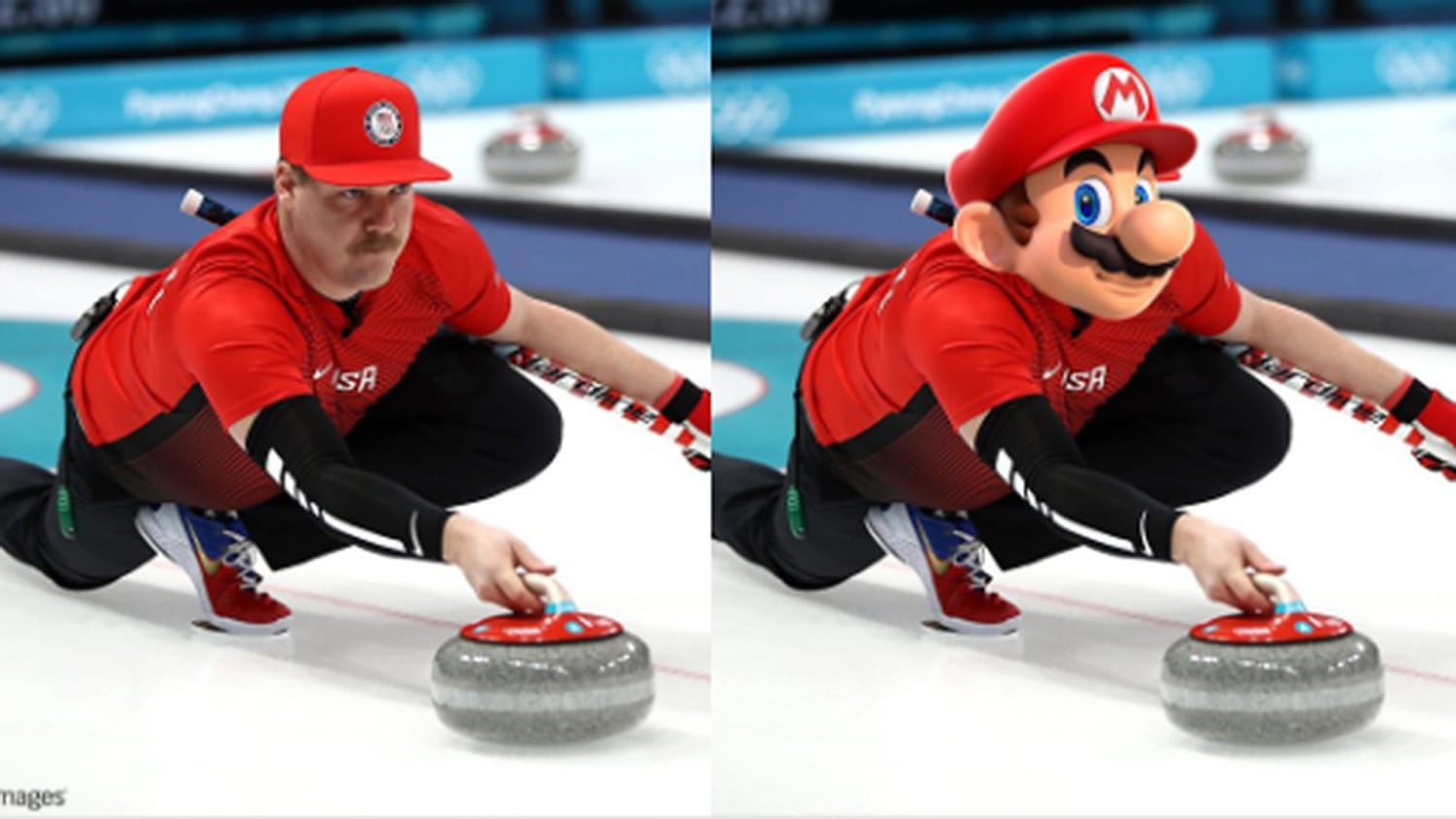 Team USA Curling Member Matt Hamilton Looks Like Super Mario