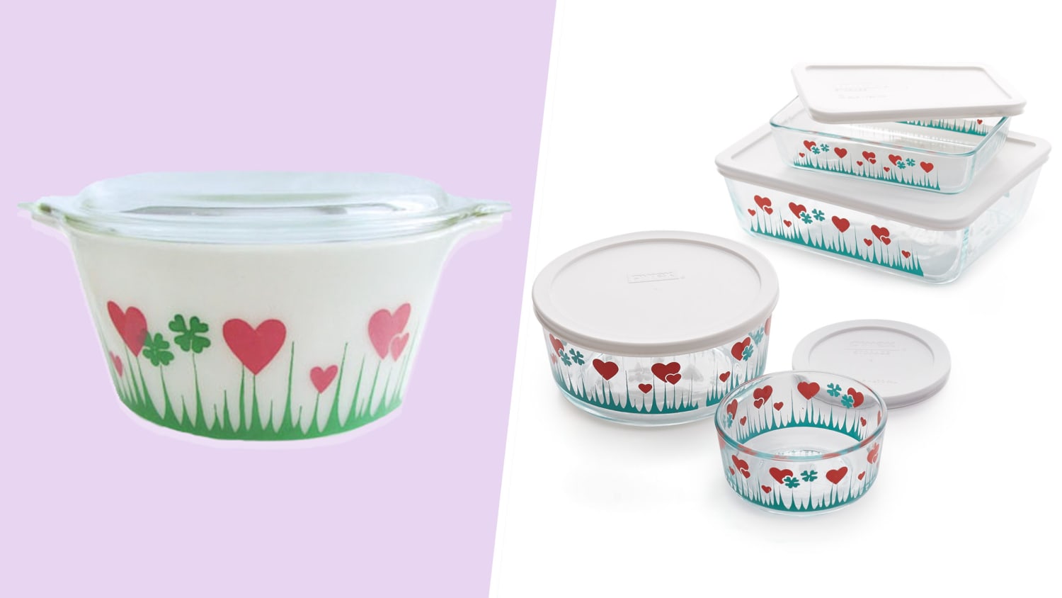 Vintage lucky in love pyrex