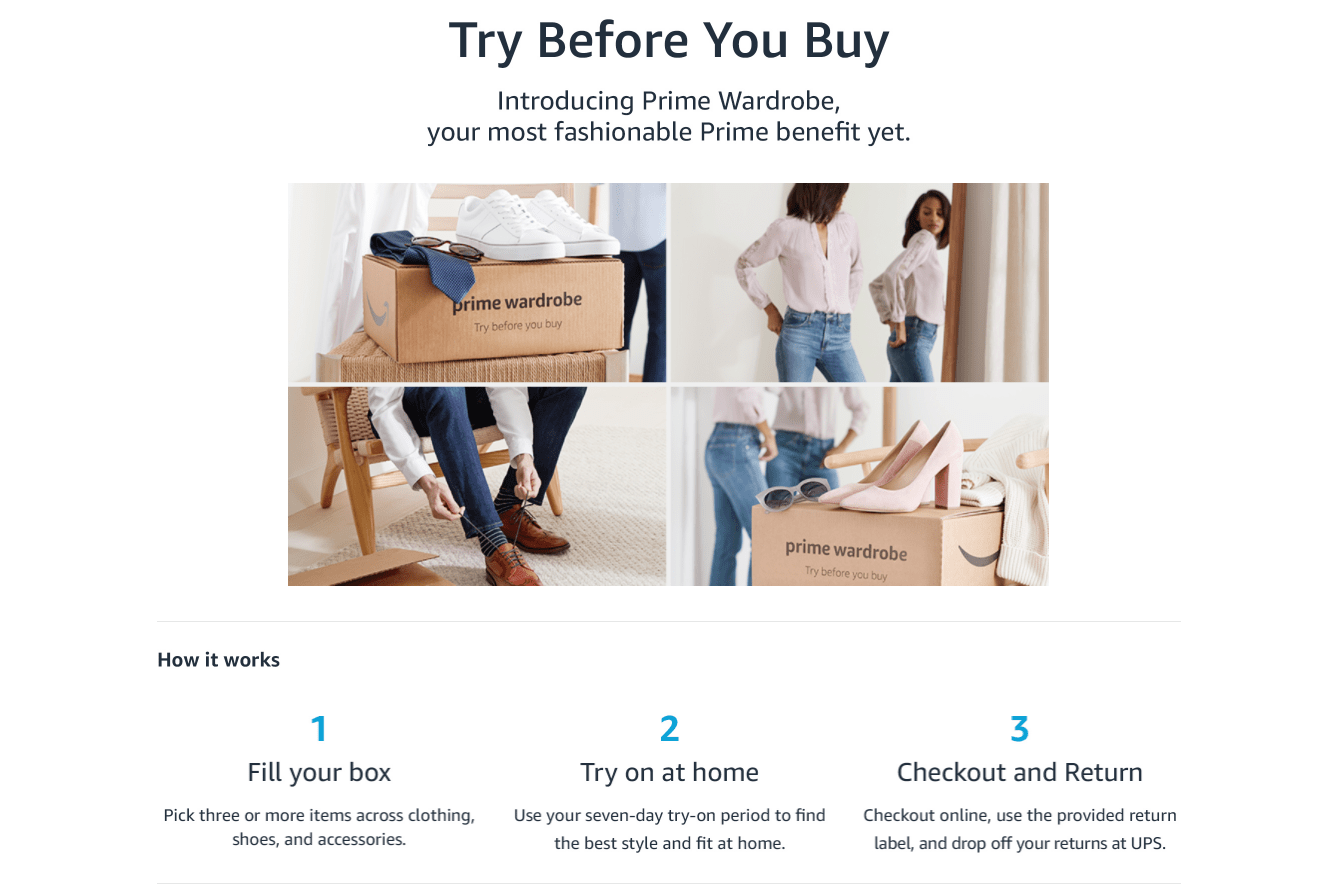 Prime Wardrobe lets you try on clothes before you buy