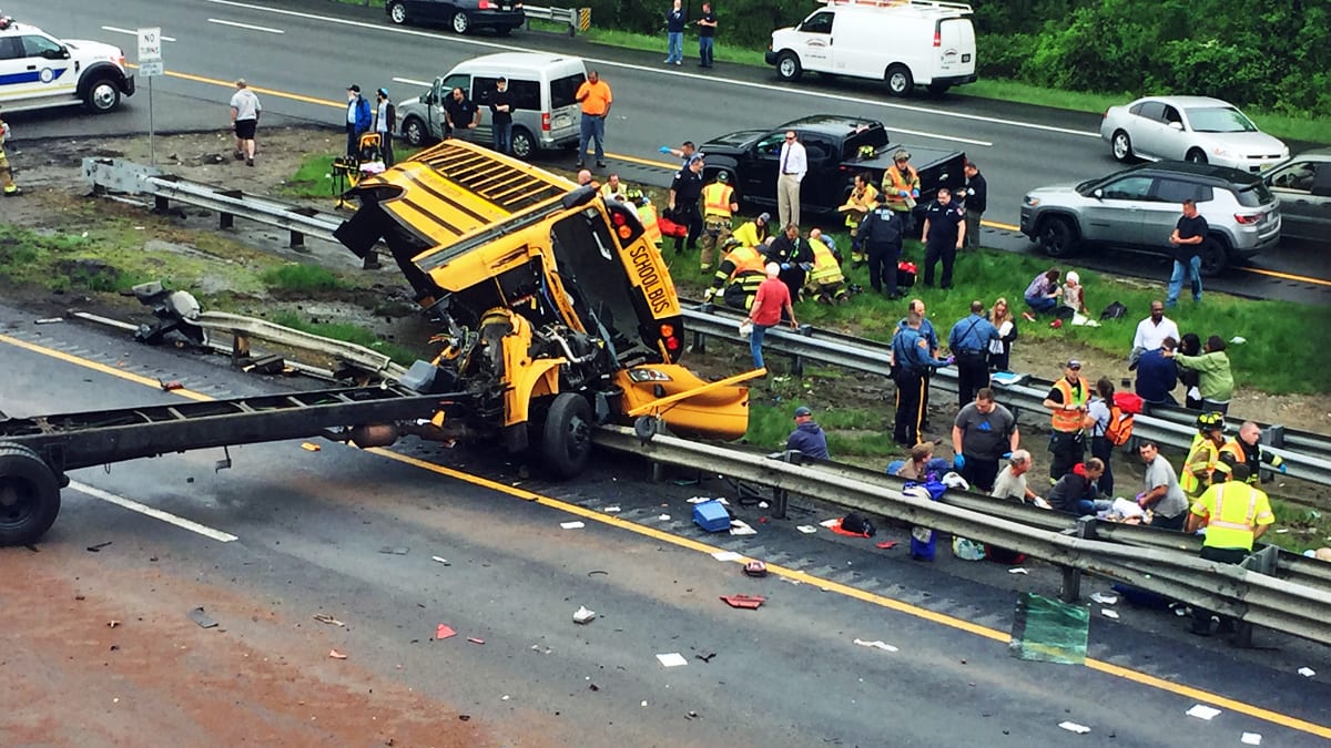 At least 2 killed, multiple hurt in N.J. school bus crash.