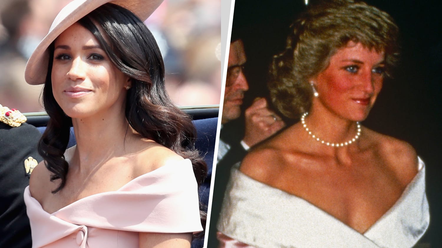 Former Meghan Markle's dress is similar to a Princess Diana dress Former Meghan Markle's dress is similar to a Princess Diana dress