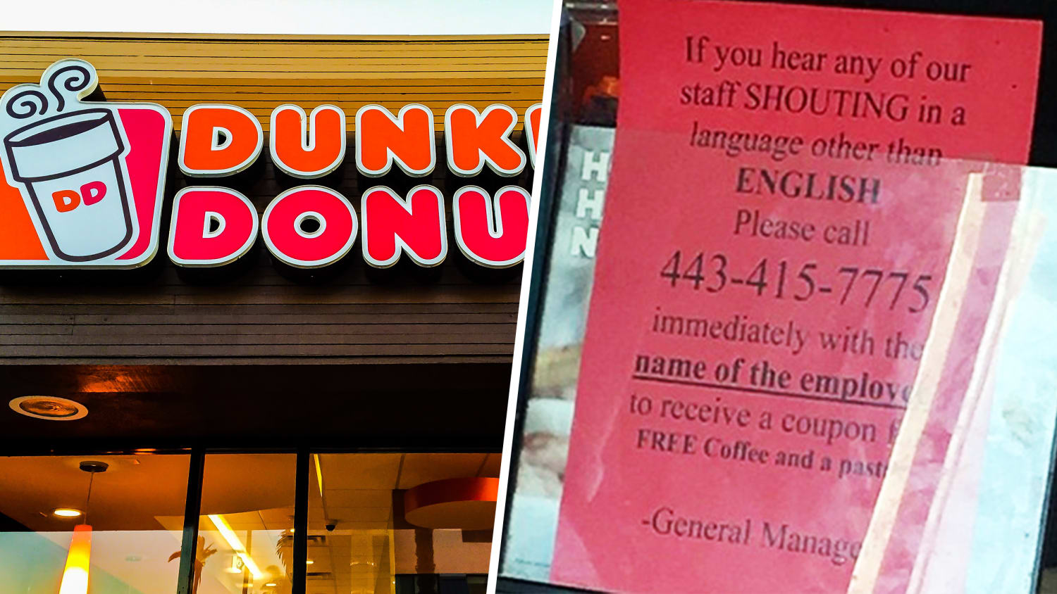 Baltimore Dunkin' Donuts sign causes social media uproar