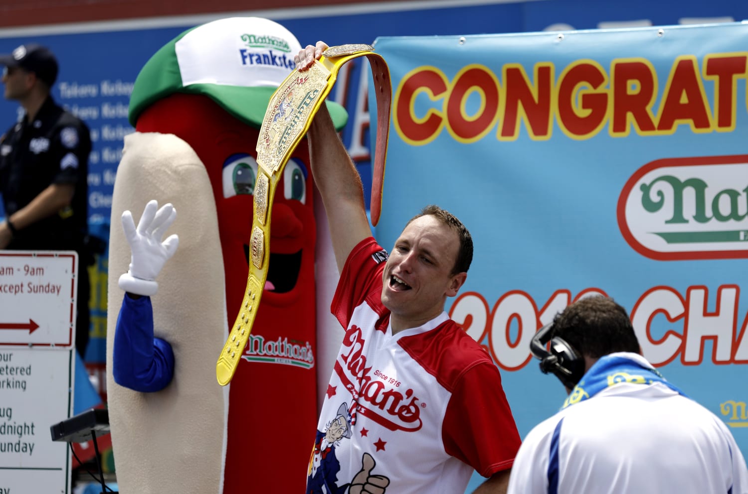 Here's how Joey Chestnut feels after eating record-breaking 74 hot dogs