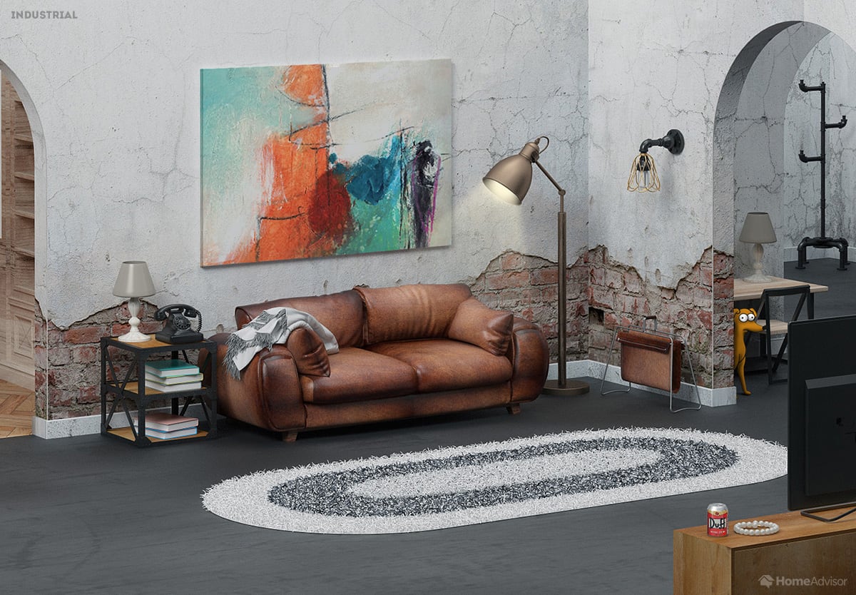 See 'The Simpsons' living room decked out in 6 modern styles