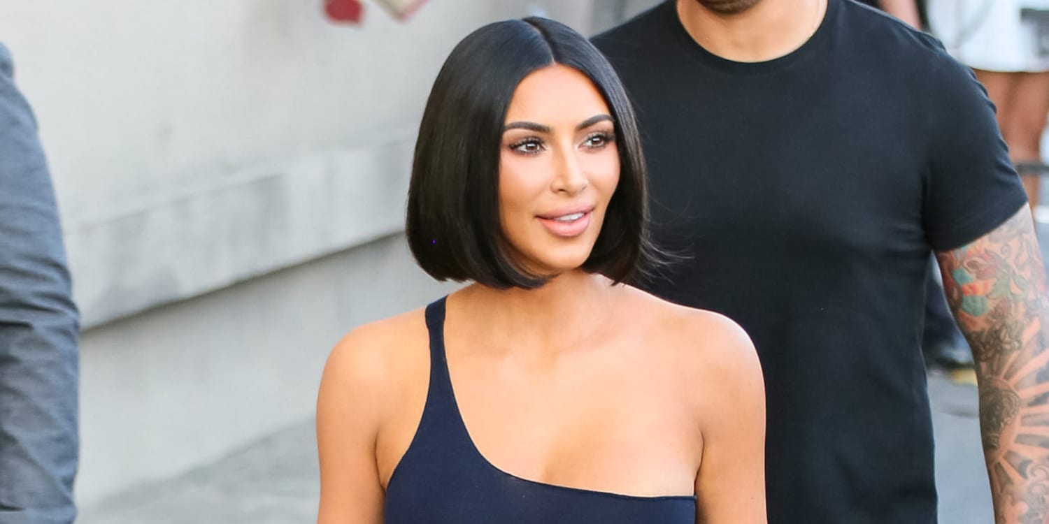 Image of Kim Kardashian blunt cut bob pixie cut