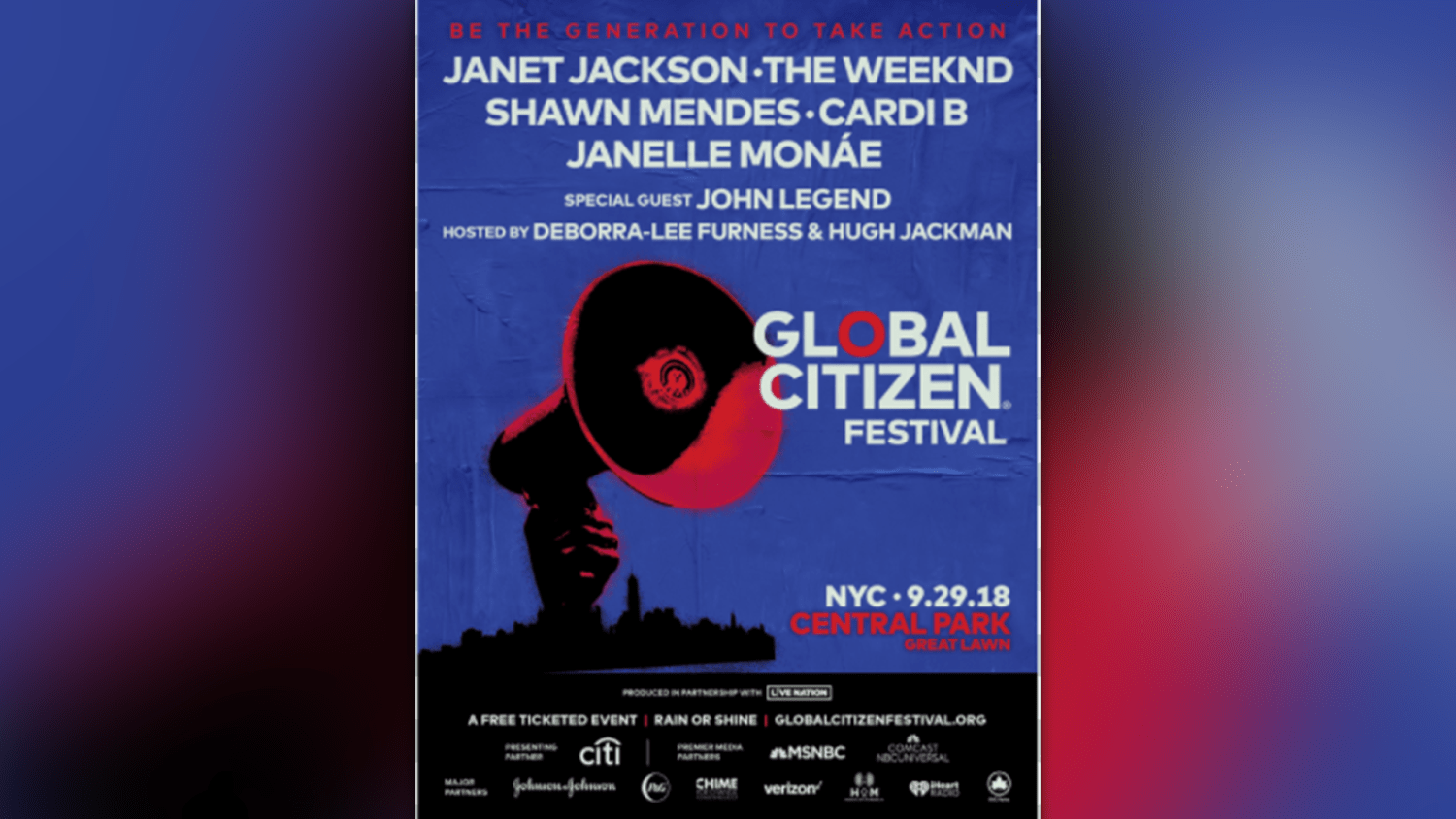 Global Citizen Festival 2018 NYC lineup has been announced