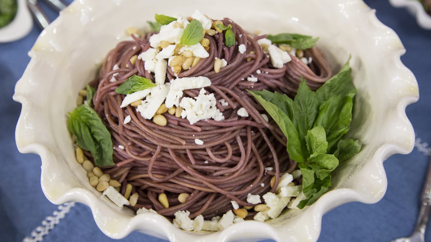 Cook pasta in red wine to give it incredible flavor and color