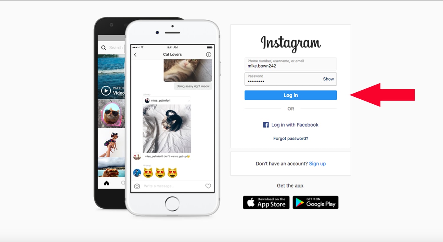 Instagram log in web