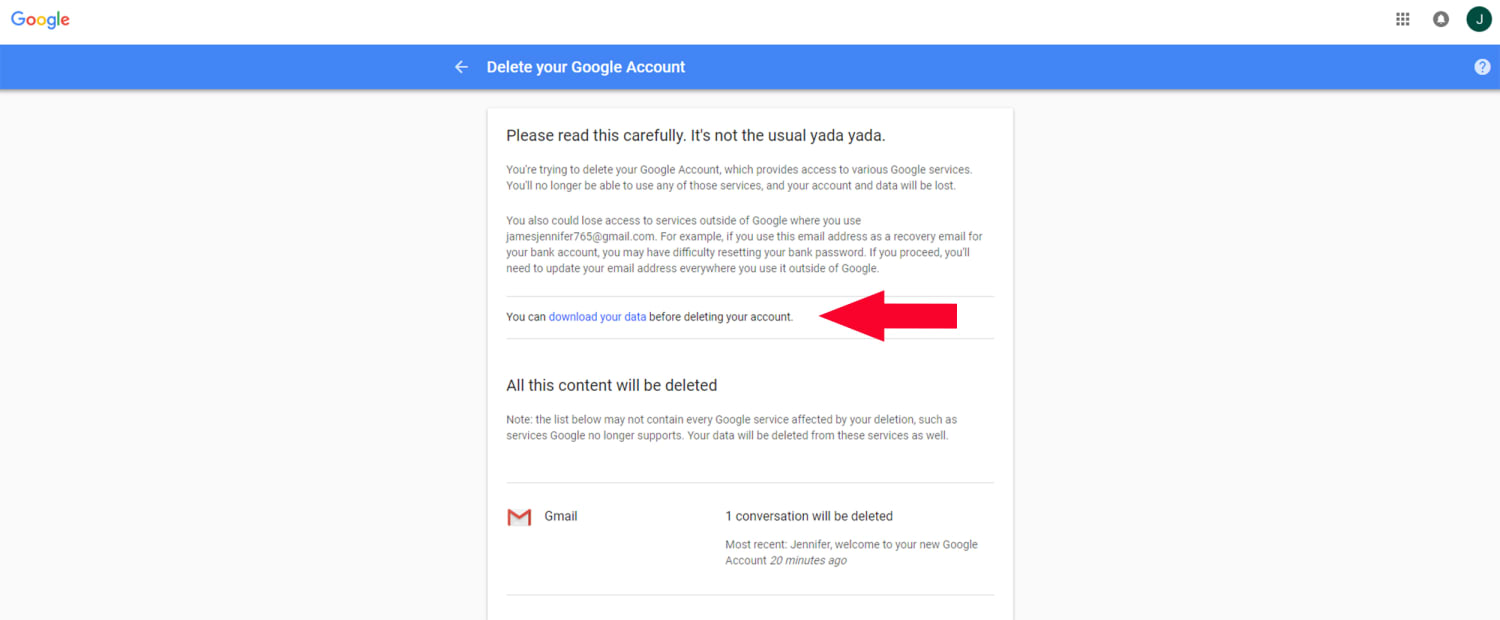 How to delete a gmail account or deactivate it in 18