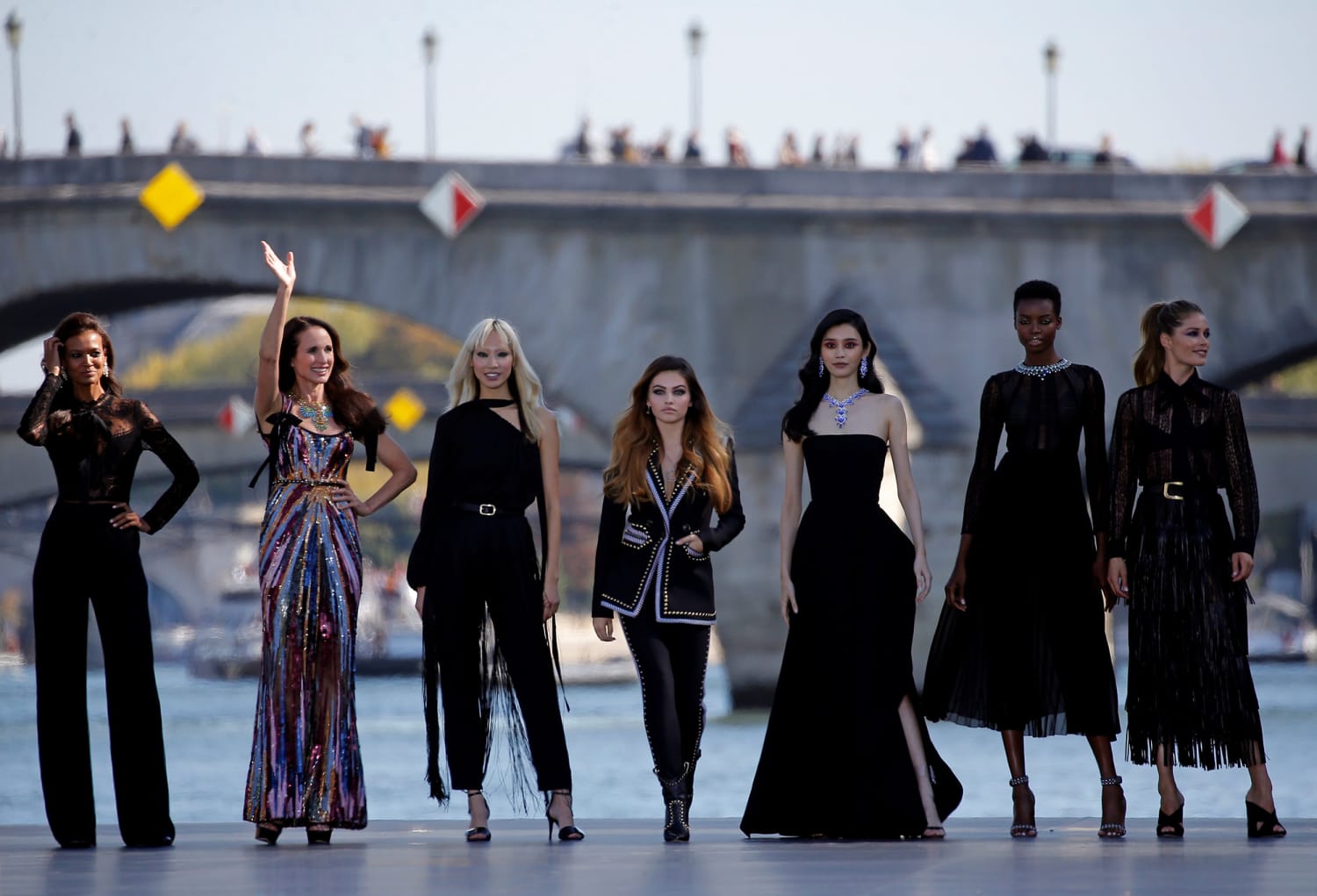 Andie MacDowell walks the L'Oreal Paris fashion show Andie MacDowell walks the L'Oreal Paris fashion show