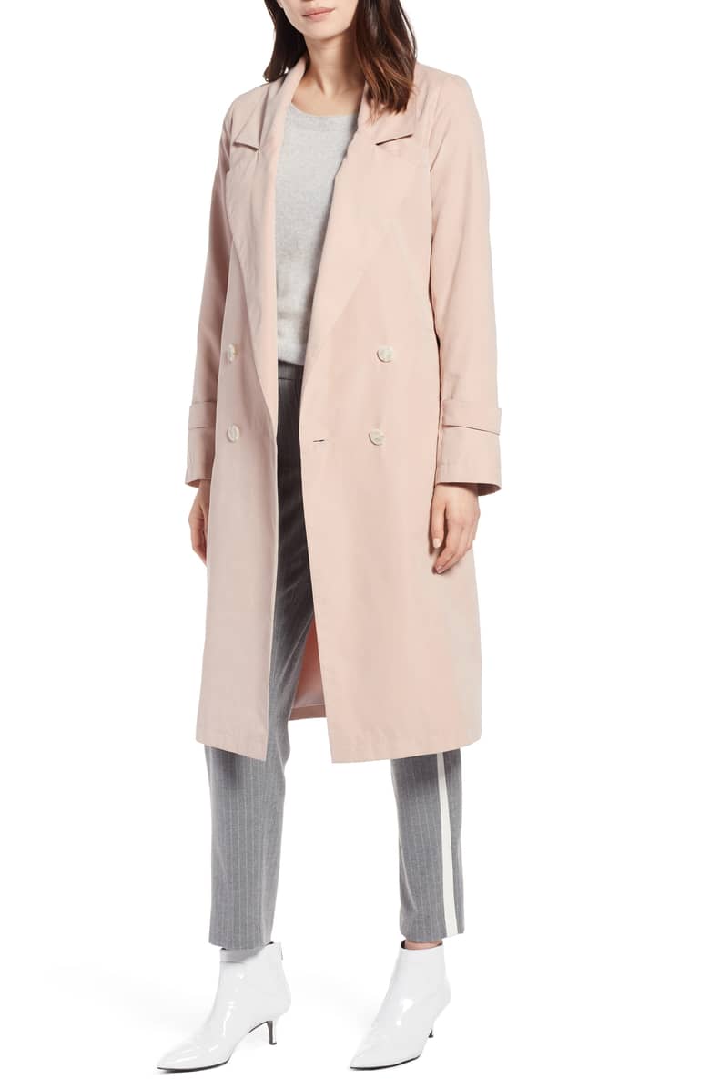 halogen belted wool blend coat