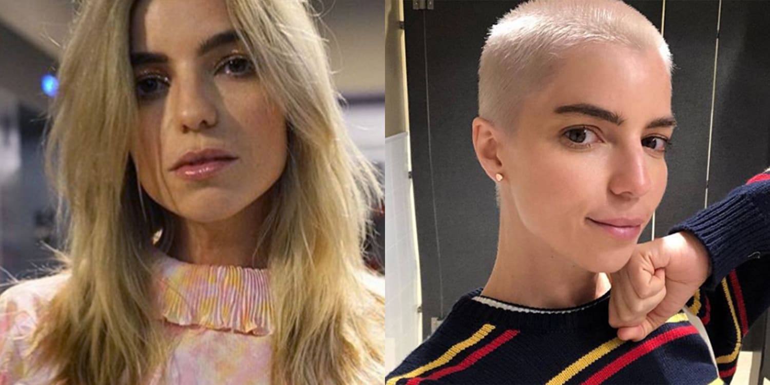 Angela Trimbur changes her hair several times after a cancer diagnosis