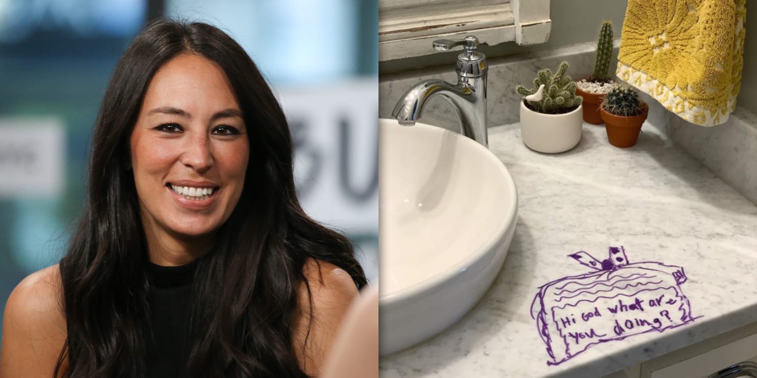 Joanna Gaines found a reason to be happy after daughter drew on bathroom si...