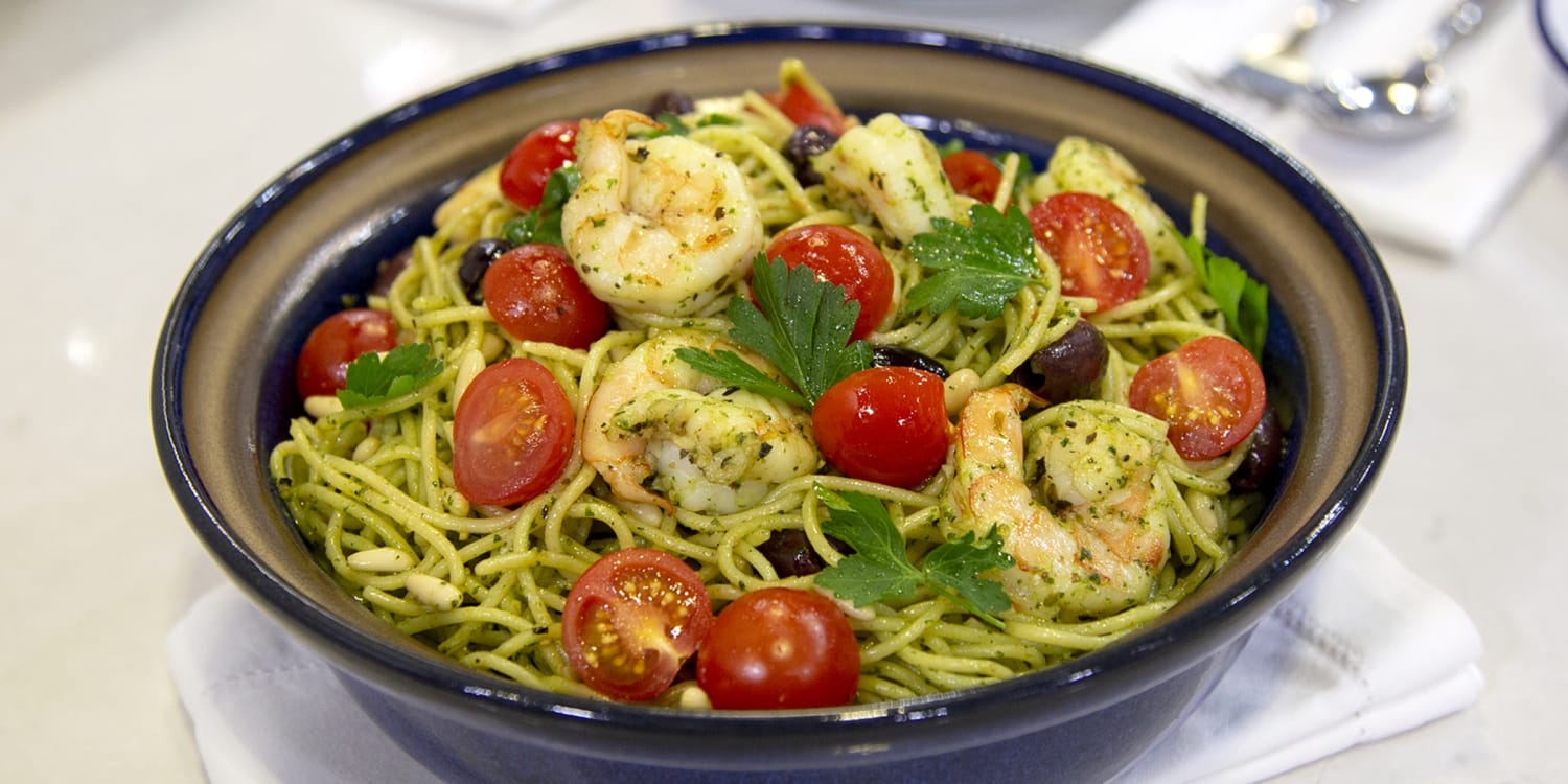 Mediterranean Pesto Shrimp Pasta Recipe