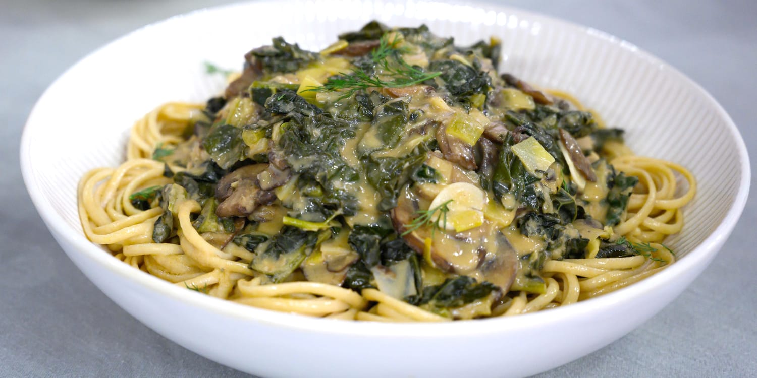 Mustardy Mushroom and Kale Stroganoff Recipe