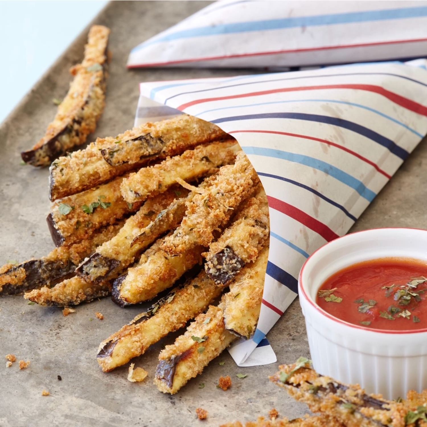 Eggplant Fries with the Weston French Fry Cutter & Vegetable Dicer