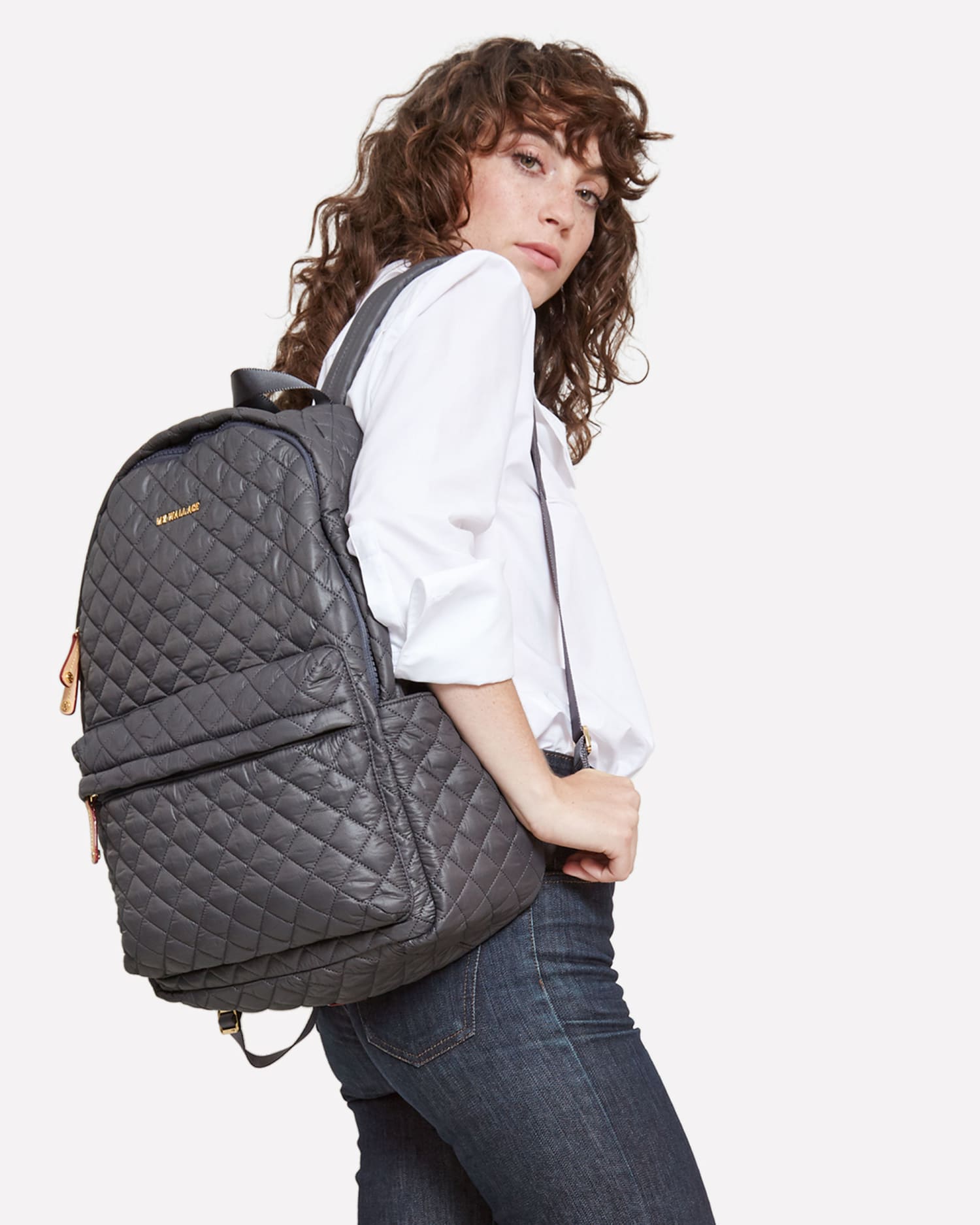 woman wearing backpack