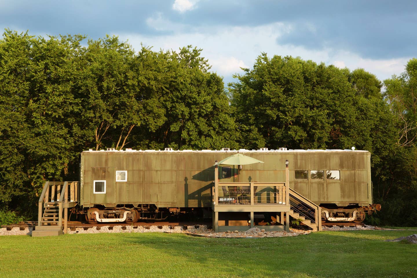 You can stay overnight in this renovated 1940s train car