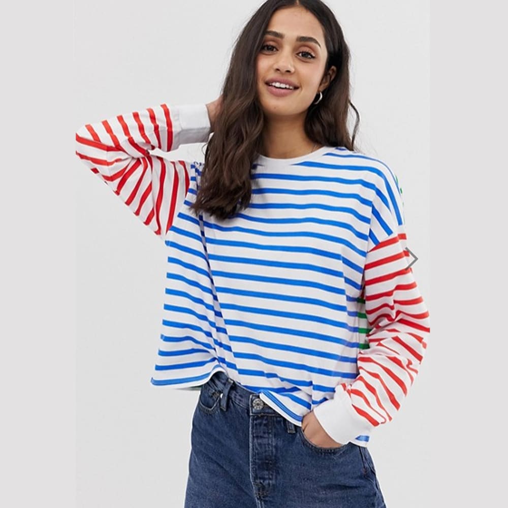 striped shirt woman