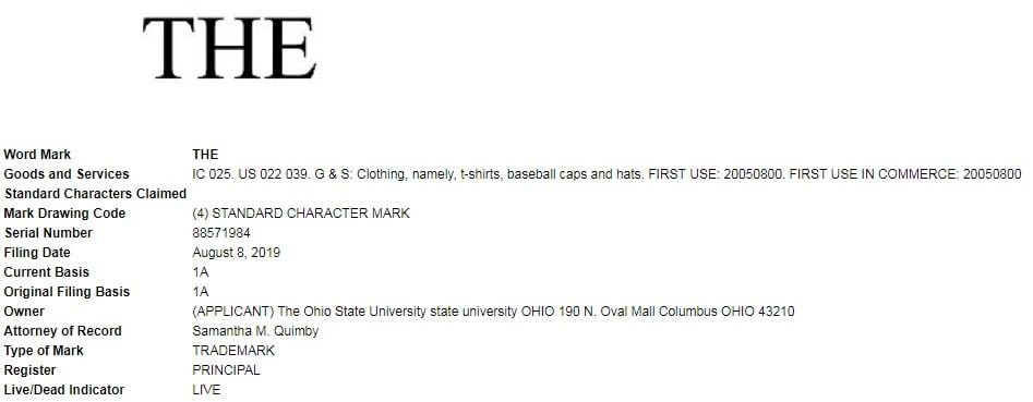 The Ohio State University Officially Trademarks the Word 'THE' - WSJ