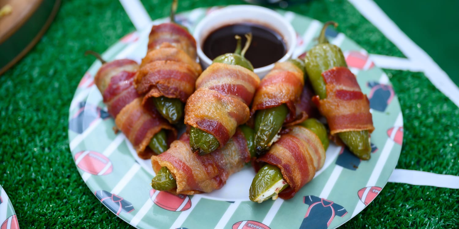Cheesy Bacon-Wrapped Jalapeño Poppers.